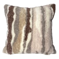 Multi-Textured Marble Faux Fur Throw Pillow, 18"