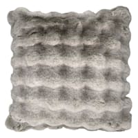 Greige Luxury Pom-Pom Faux Fur Throw Pillow, 24"