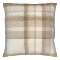 Honeybloom Tan Plaid Mohair Throw Pillow, 24"
