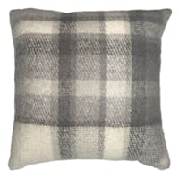 Honeybloom Blue Plaid Mohair Throw Pillow, 18"