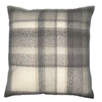 Honeybloom Blue Plaid Mohair Throw Pillow, 24"