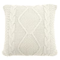 Honeybloom Cream Knitted Throw Pillow, 18"