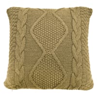 Honeybloom Brown Knitted Throw Pillow, 18"