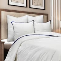 Providence 3-Piece White Cotton Hotel Border Comforter Set, King
