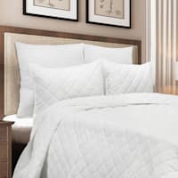 Providence 3-Piece White Cotton Percale Quilt Set, King
