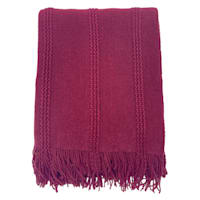 Providence Red Striped Knit Throw Blanket, 50x60