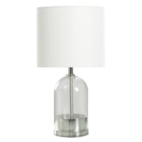 Crosby St. Glass & Silver Small Table Lamp with Shade, 18"