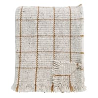 Honeybloom Windowpane Wool Blend Woven Throw Blanket, 50x60