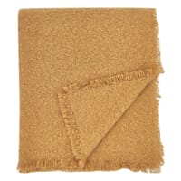Honeybloom Light Brown Raw Edge Brushed Woven Throw 60x80