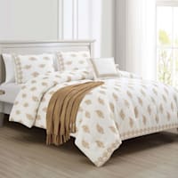 Honeybloom 5-Piece Paisley Block Print Comforter Set, Full/Queen