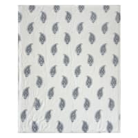 Honeybloom Paisley Block Print Micro Plush Throw Blanket, 50x60