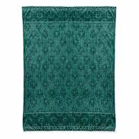 Found & Fable Green Printed Micro Plush Throw Blanket, 50x60