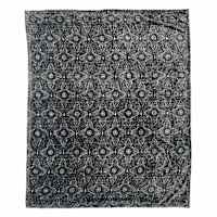 Found & Fable Arabesque Micro Plush Throw Blanket, 50x60