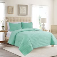 Found & Fable 3-Piece Light Green Washed Microfiber Quilt Set, King