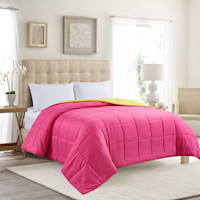 Oh Joy! Pink & Yellow Reversible Brushed Microfiber Comforter, Full/Queen
