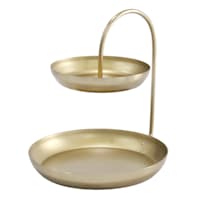 Sage Serenity 2-Tier Gold Trinket Tray, 7"