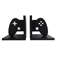Black Game Controller Bookends, 11"