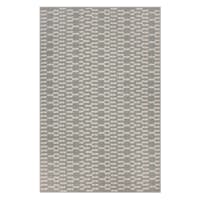 Grey & White Knitted Grid Gel Back Washable Accent Rug, 30x46