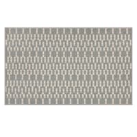 Grey & White Knitted Grid Gel Back Washable Accent Rug, 21x34