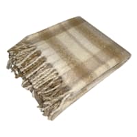 Honeybloom Brown Plaid Mohair Throw Blanket, 50x60