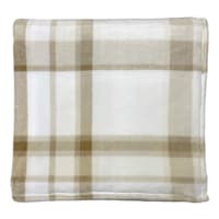 Honeybloom Brown Plaid Plush Bed Blanket, Full/Queen