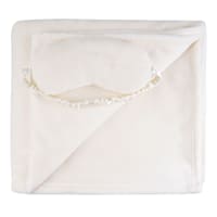 Honeybloom Ivory Micro Plush Throw Blanket & Eye Mask Sleeper Set, 50x60