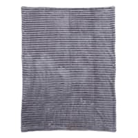 Honeybloom Dark Grey Channel Faux Fur Throw Blanket, 60x80