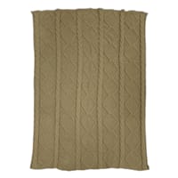 Honeybloom Brown Cable Knit Throw Blanket, 50x60