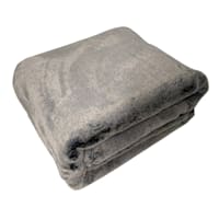 Grey Luxury Chinchilla Faux Fur Throw Blanket, 50x60