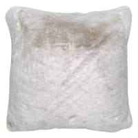 Ivory Luxury Chinchilla Faux Fur Euro Throw Pillow, 24"