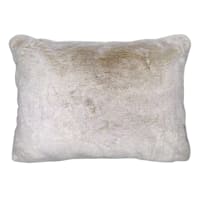 Ivory Luxury Chinchilla Faux Fur Throw Pillow, 14x20