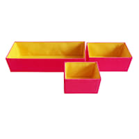 Oh Joy! 3-Piece Canvas Drawer Organizer, Pink & Yellow