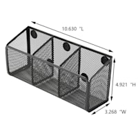 3-Compartment Metal Mesh Magnetic Organizer, Black