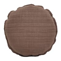 Honeybloom Brown Striped Slub Round Throw Pillow, 16"