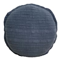 Honeybloom Blue Striped Slub Round Throw Pillow, 16"