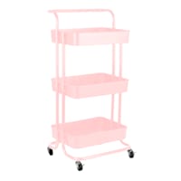 3-Tier Rolling Storage Cart, Pink