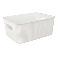Doric White Storage Basket, Small