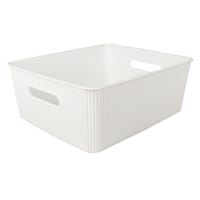 Doric White Storage Basket, Medium