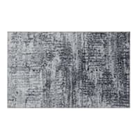 Grey Abstract Washable Microfiber Tufted Accent Rug, 20x32