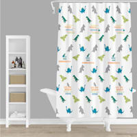 Tiny Dreamers Dinoskater Tossed Dino Shower Curtain, 72"