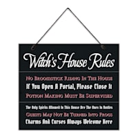 Spellbound Witch House Rules Halloween Wall Decor, 12x14