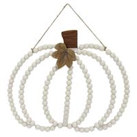 Honeybloom Wood Beads Pumpkin Wall Decor, 17"