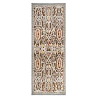 Arrington Taupe & Spice Medallion Washable Runner, 2x5