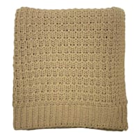 Brown Chenille Knit Throw Blanket, 50x60