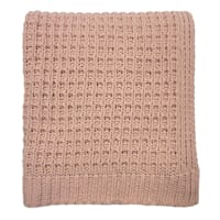 Pink Chenille Knit Throw Blanket, 50x60