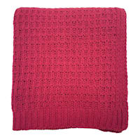 Red Chenille Knit Throw Blanket, 50x60