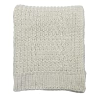 Ivory Chenille Knit Throw Blanket, 50x60