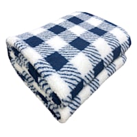Blue Buffalo Plaid Sherpa Throw Blanket, 50x60