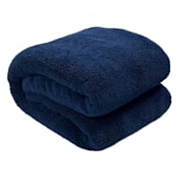 Navy Blue Sherpa Bed Blanket, Full/Queen