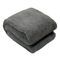 Dark Grey Sherpa Bed Blanket, Twin/Twin XL